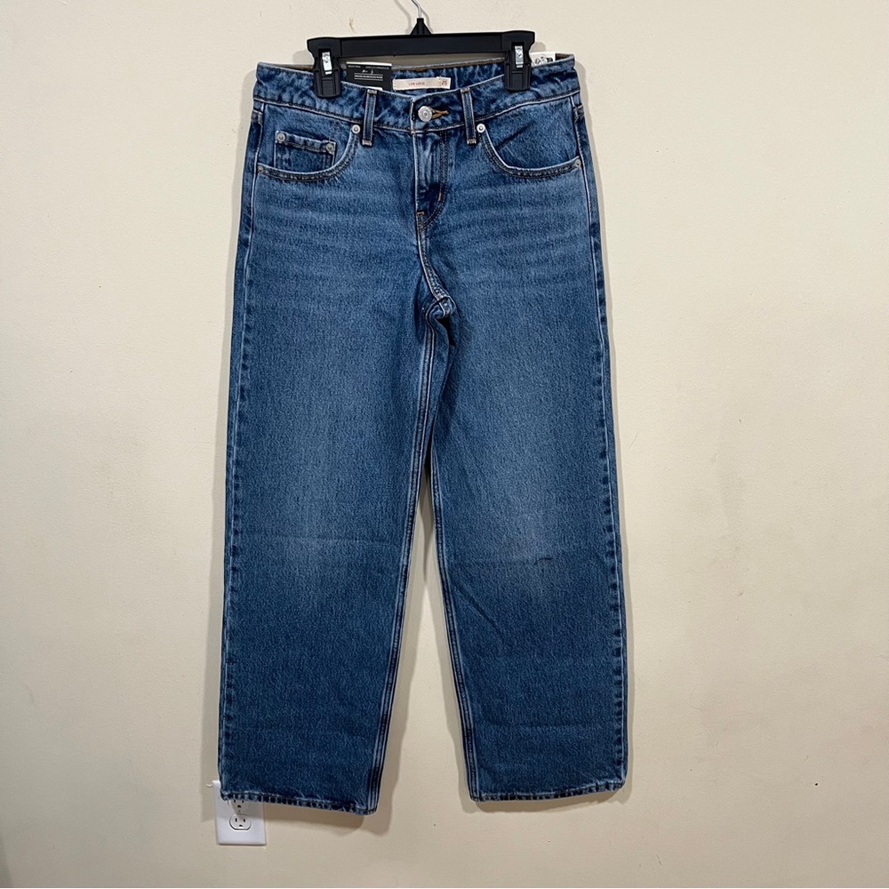 NWT Levi's Ribcage straight jeans in a blue wash low loose low rise size 25X32 - Picture 5 of 8